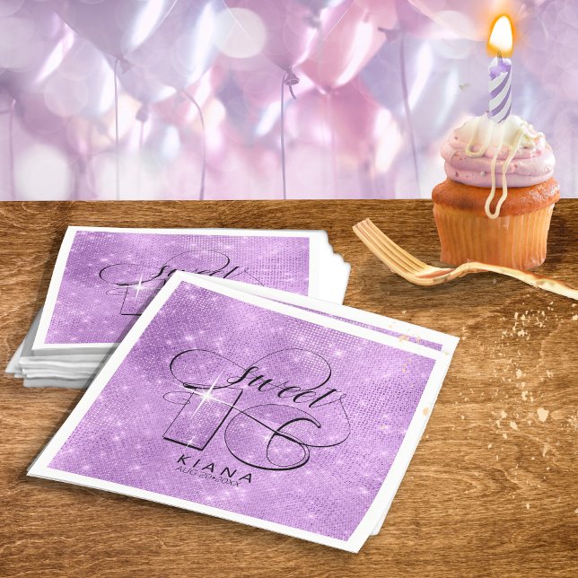 Glitzer und Shine Sweet 16 Violet ID675 Serviette (Von Creator hochgeladen)
