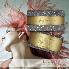 Glitzer- und Silbersterne-Initialen Visitenkarte