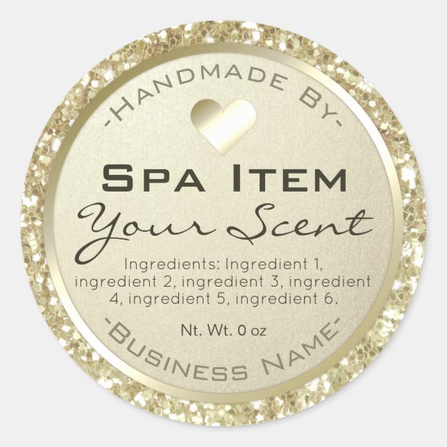 Glitzer und Wellness-Center für Bade und Seife Runder Aufkleber (Vorderseite)
