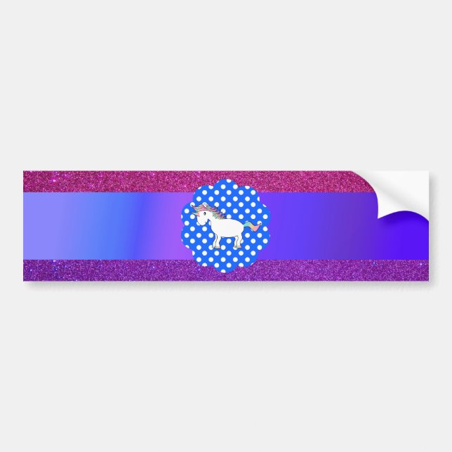 Glitzer Unicorn Autoaufkleber (Vorne)