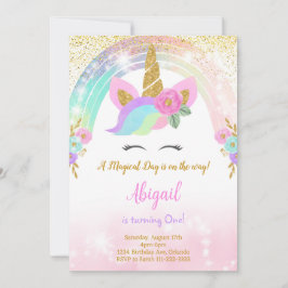 Glitzer Unicorn Geburtstagseinladung Einladung