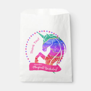 Glitzer Unicorn Rainbow Es ist mein magischer Gebu Geschenktütchen