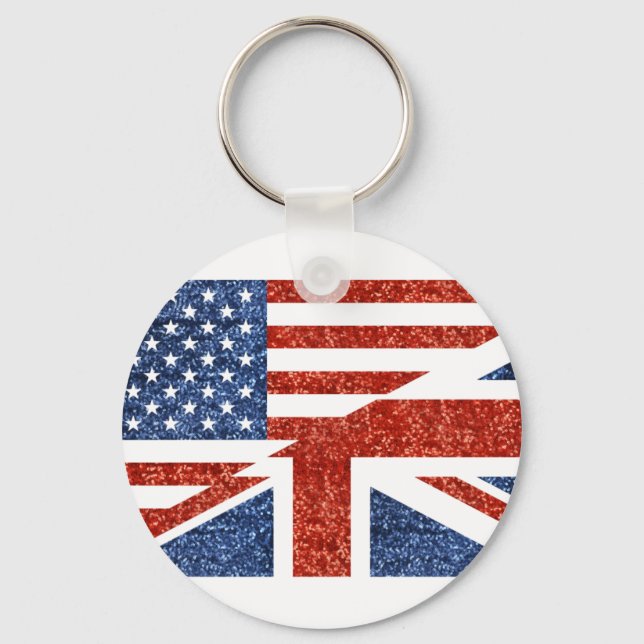 Glitzer usa uk schlüsselanhänger (Vorderseite)