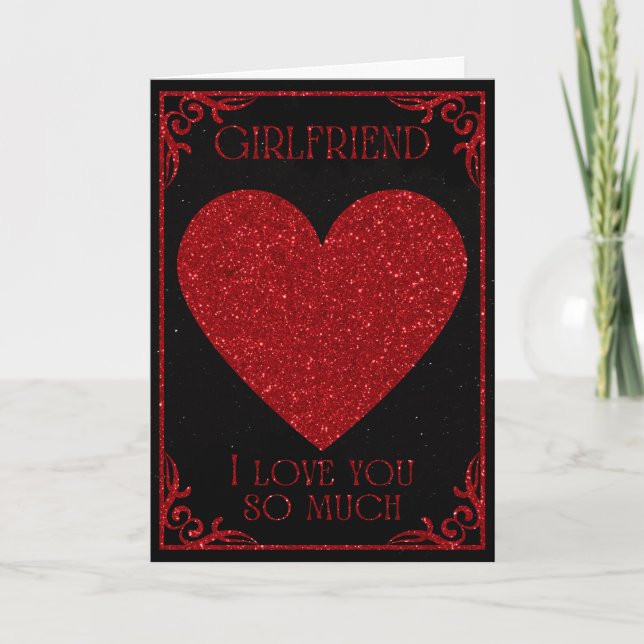 Glitzer Valentine Card Karte (Vorderseite)