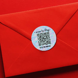 Glitzer Venmo QR-Code Rundaufkleber Runder Aufkleber