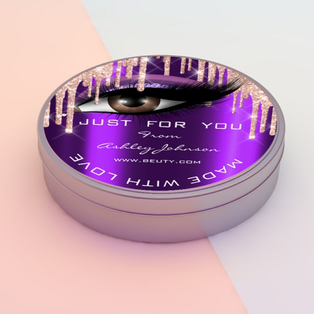 Glitzer Vielen Dank Eyelash Rose Lila mit Liebe Runder Aufkleber (Von Creator hochgeladen)