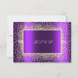 Glitzer Violet Amethyst Gold UAWG Krystal RSVP Karte