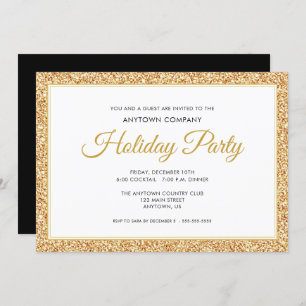 Glitzer von Gold Imitate   Corporate Holiday Party Einladung