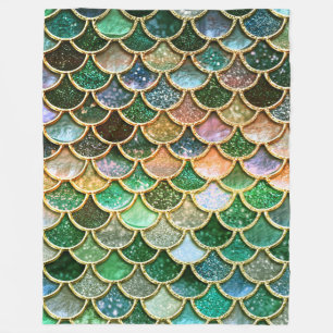 Glitzer von grünen Metallfolien, Goldverkleidungen Fleecedecke