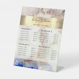 Glitzer Wasserfarbe und Goldfolie Sockelschild