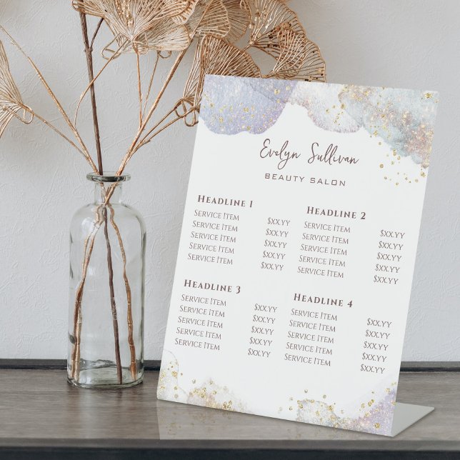 Glitzer Wasserfarben Formen Schönheitssalon Preisl Sockelschild (Von Creator hochgeladen)