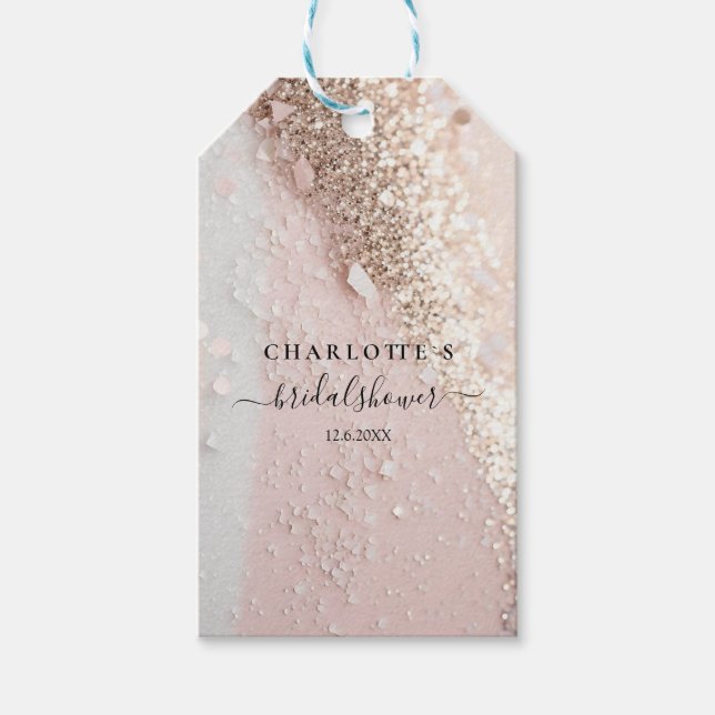 GLITZER WEDD BRAUTPARTY GIFT TAGS GESCHENKANHÄNGER (Vorderseite)