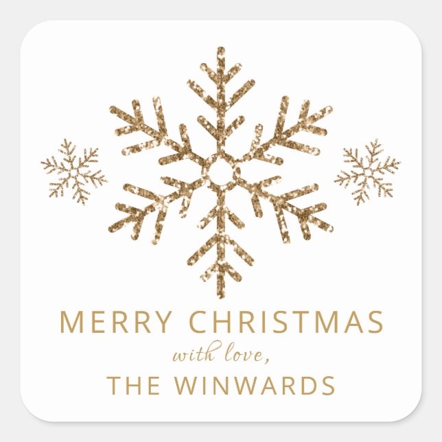 Glitzer Weihnachten Weihnachten Quadratischer Aufkleber (Vorderseite)