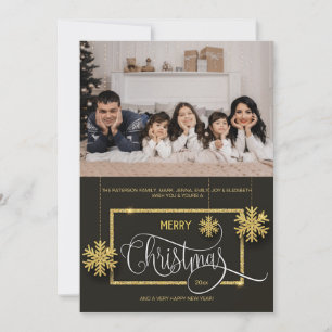 Glitzer Weihnachts-Foto Weihnachtskarte Einladung