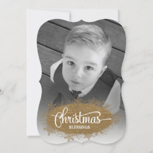 Glitzer Weihnachts-Segnung benutzerdefiniertes Fot Feiertagskarte