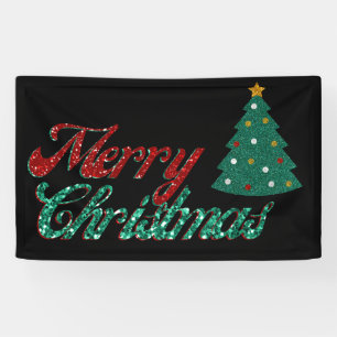 Glitzer Weihnachtsbaum Banner