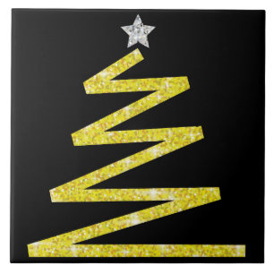 Glitzer Weihnachtsbaum Fliese