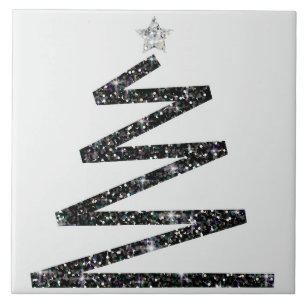 Glitzer Weihnachtsbaum Fliese