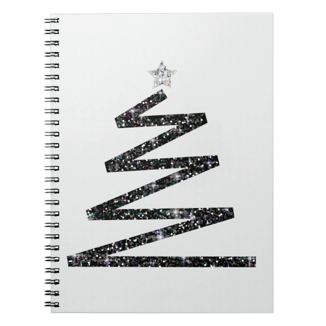 Glitzer Weihnachtsbaum Notizblock (Vorderseite)