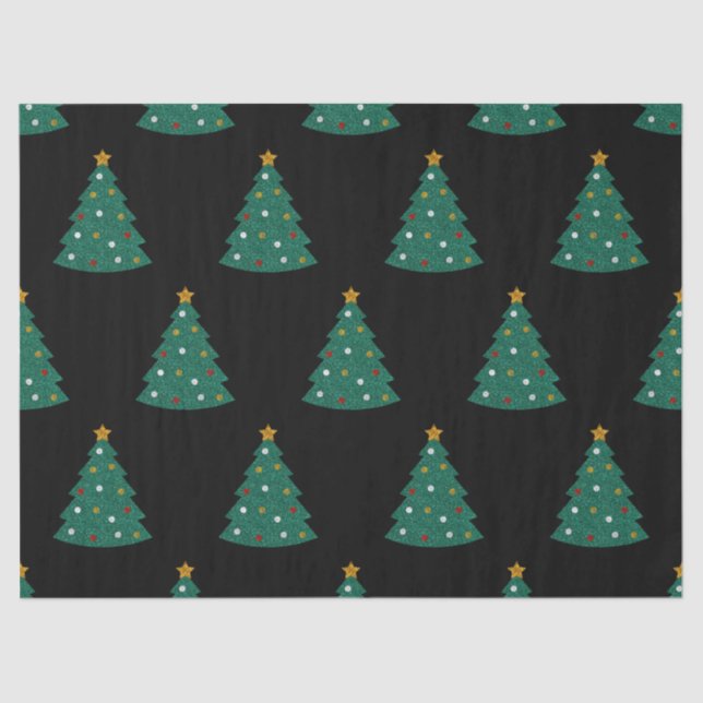 Glitzer Weihnachtsbaum Seidenpapier (Vorderseite)