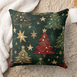 Glitzer-Weihnachtsbäume & Sterne (1) Kissen