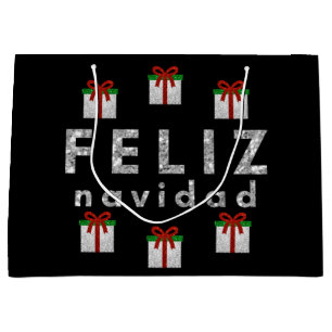 Glitzer Weihnachtsgeschenk Große Geschenktüte