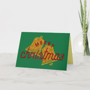 Glitzer Weihnachtsglocken Karte
