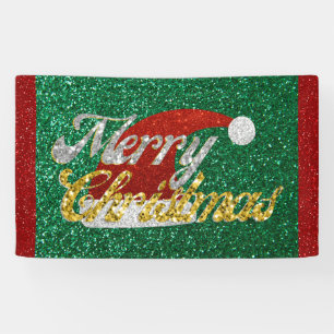 Glitzer Weihnachtsmannmütze Banner