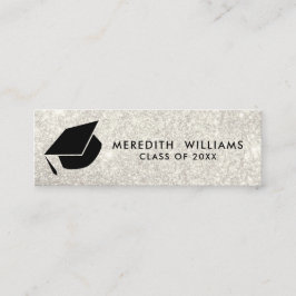 Glitzer Weiße Kappe Abschluss Beilage Mini Visitenkarte