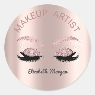 Glitzer-Wimpern, Roségold, Make-up Runder Aufkleber