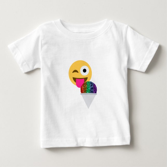 Glitzer wink Emoji Baby T-shirt (Vorderseite)