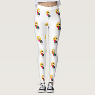 Glitzer wink Emoji-Leggings Leggings