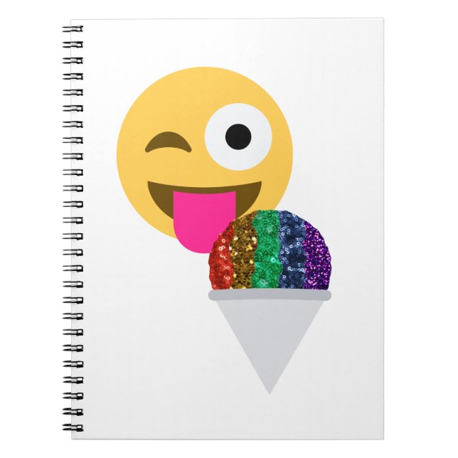 Glitzer wink Emoji Notizblock (Vorderseite)