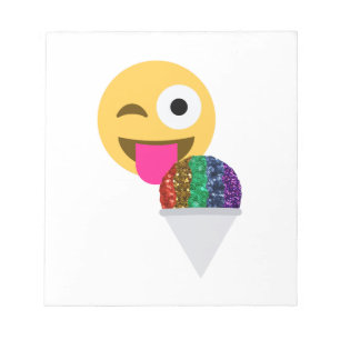 Glitzer-Wink-Emoji Notizblock