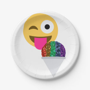 Glitzer wink Emoji-Papier-Teller Pappteller
