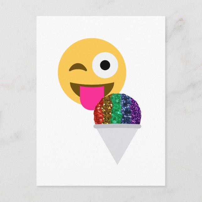 Glitzer wink Emoji Postkarte (Vorderseite)