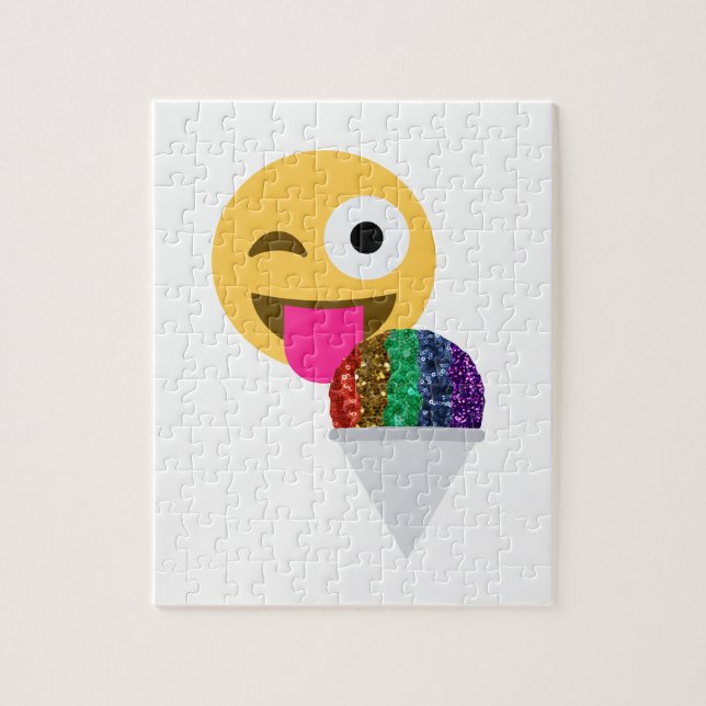Glitzer wink Emoji Puzzle (Vertikal)