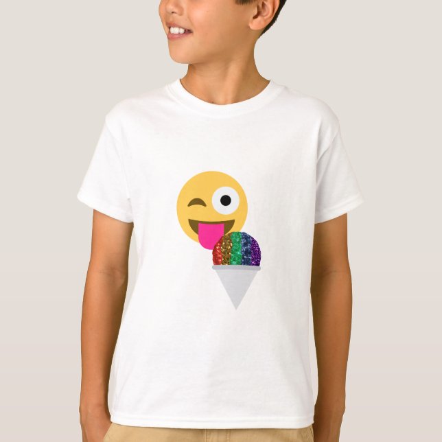 Glitzer wink Emoji T-Shirt (Vorderseite)