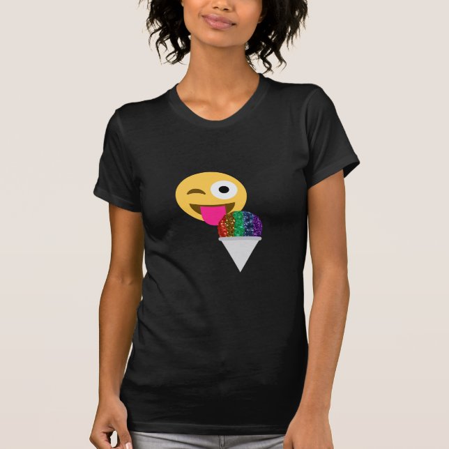 Glitzer wink Emoji T-Shirt (Vorderseite)