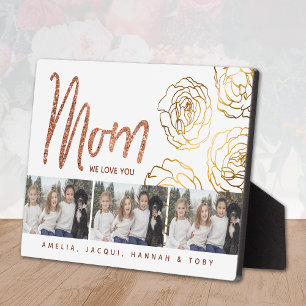 Glitzer Wir Liebe Sie Mama 3 Foto Plaque Fotoplatte