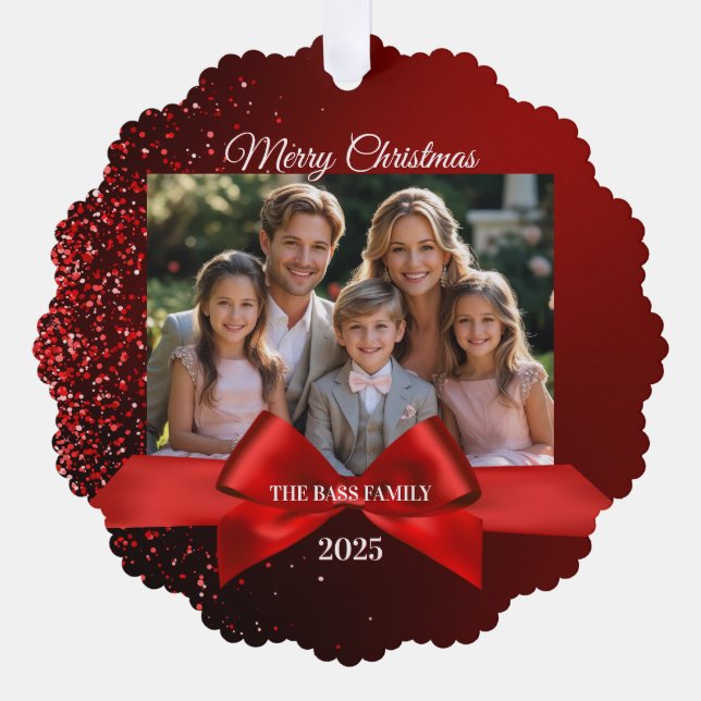 Glitzer Wonderland Paper Christmas Ornament Card (Vorderseite)