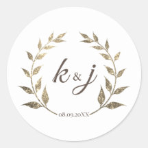 Glitzer Wreath Monogram Wedding Save the Date