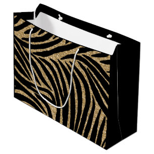 Glitzer Zebra Print Große Geschenktüte