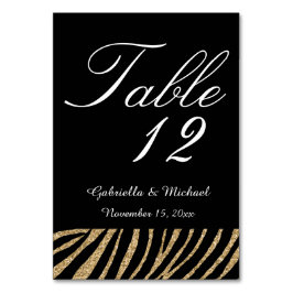 Glitzer Zebra Print Tischnummer