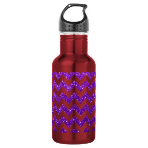 Glitzer-Zickzack Lila Trinkflasche