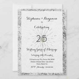 Glitzer zum 25. Jubiläum Eleganter Chic Einladung