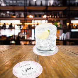 Glitzer zum Geburtstag Runder Pappuntersetzer