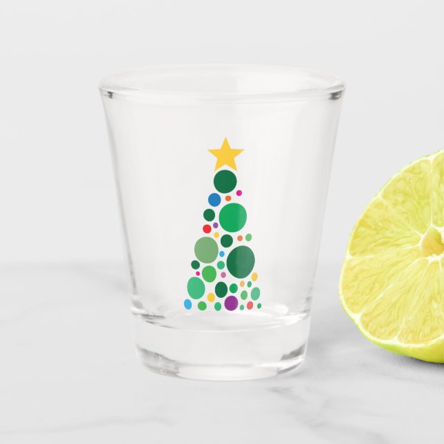 Glitzerbaum  schnapsglas (Vorderseite)