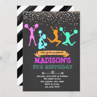 Glitzercheerleader-Party Einladung