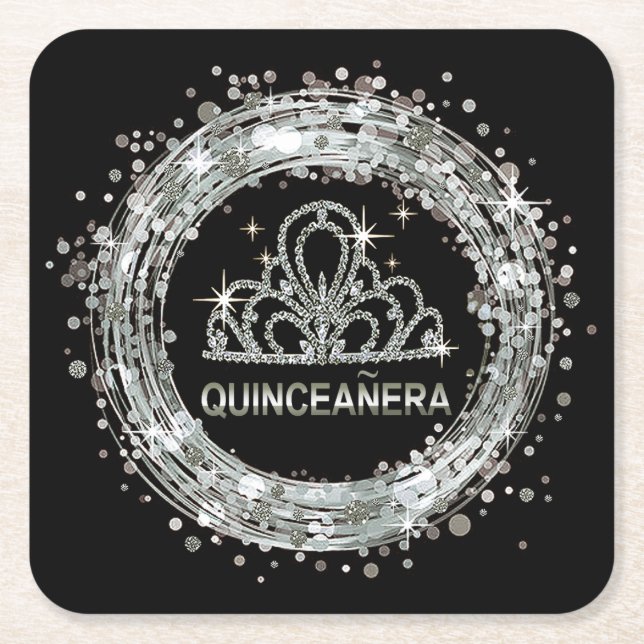 GlitzerConfetti | des Diamanttiara-Bonbon-15 Rechteckiger Pappuntersetzer (Vorderseite)